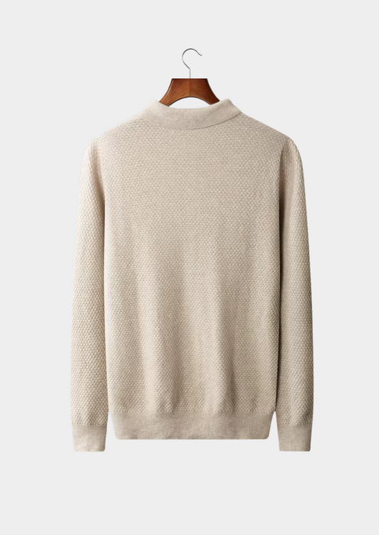 Premium Cashmere Textured Sweater Polo