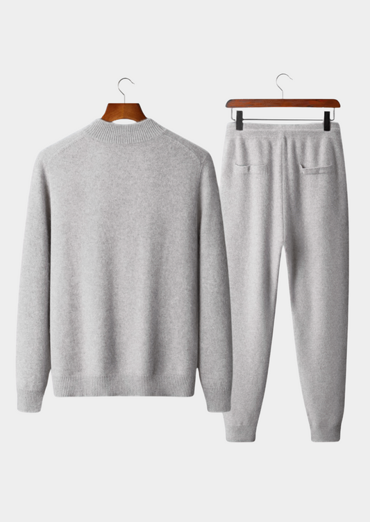 Pure Extra-Fine Merino Wool Light Gray Luzzo Set