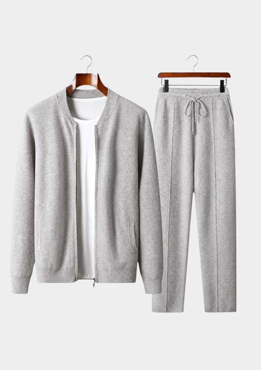 Pure Extra-Fine Merino Wool Light Gray Falconi Set