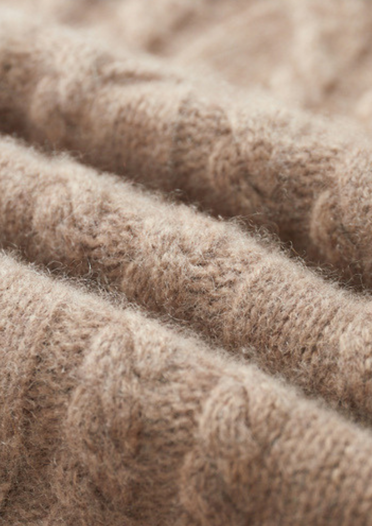 Pure Cashmere Beige Cable Half Zip Sweater