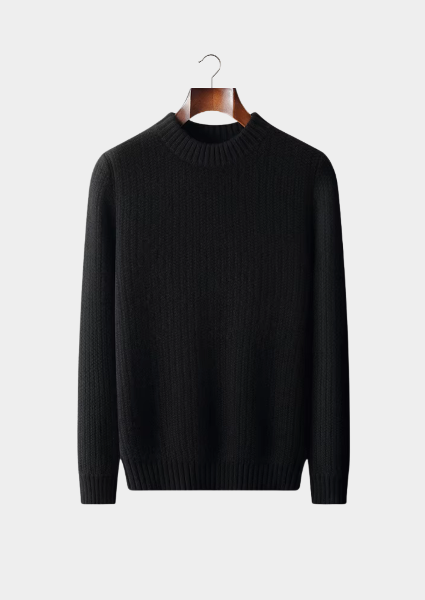 Pure Cashmere Black Heavyweight Crewneck